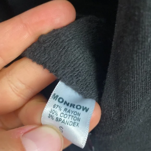 MONROW Revolve Supersoft Fleece Hooded Jumpsuit - Black - Size Small - Picture 15 of 16